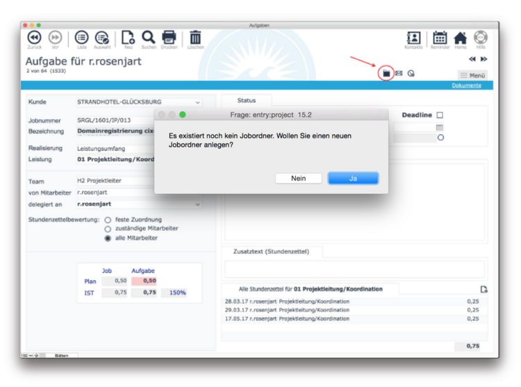 Button „Jobordner anlegen“