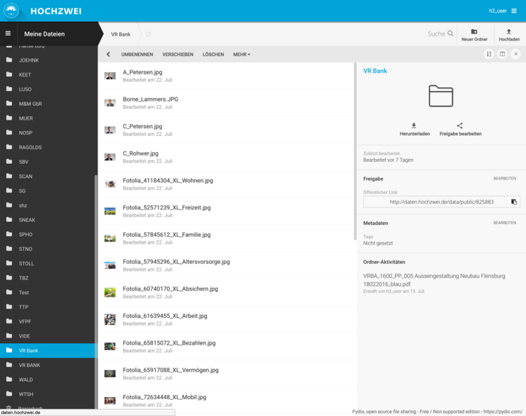 Nutzung von daten.hoch2.de