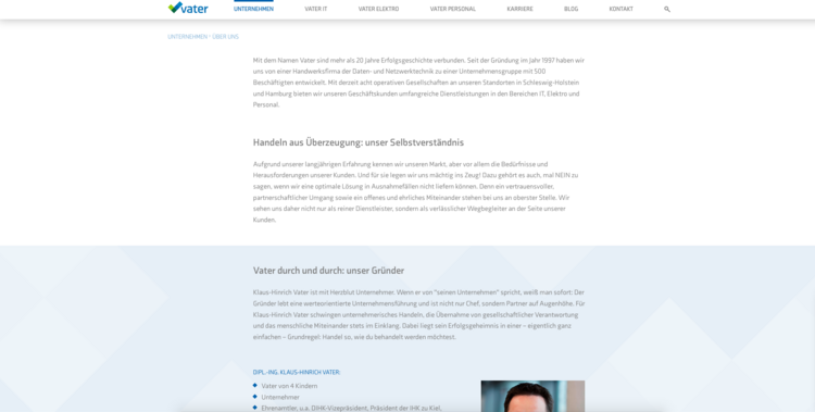 Anleitung Online Redaktion: Vater Unternehmensgruppe